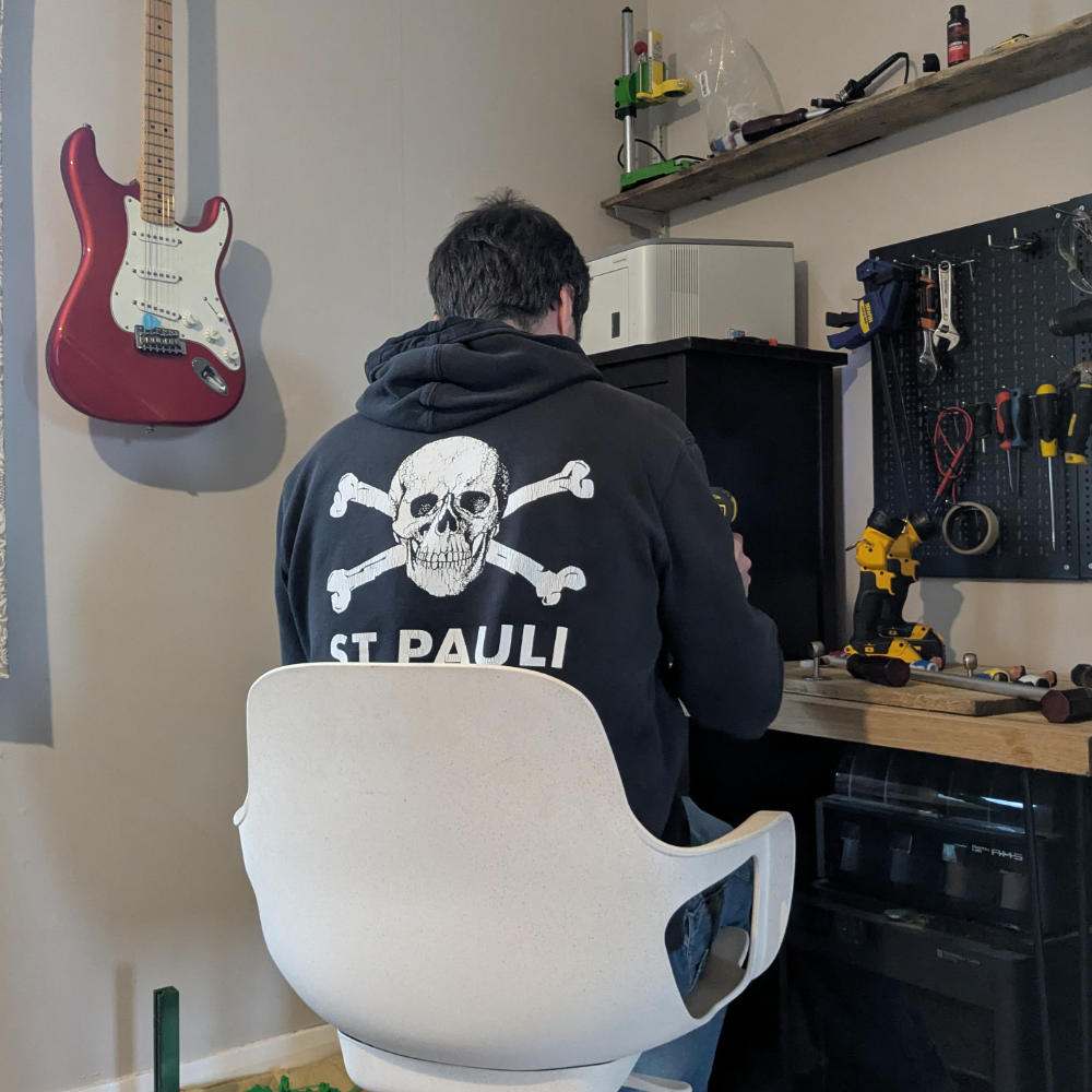 The chief drill monkey building a rail