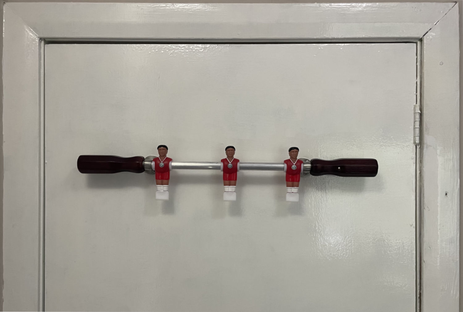 Liverpool inspired red and white football player coat hook for fan cave